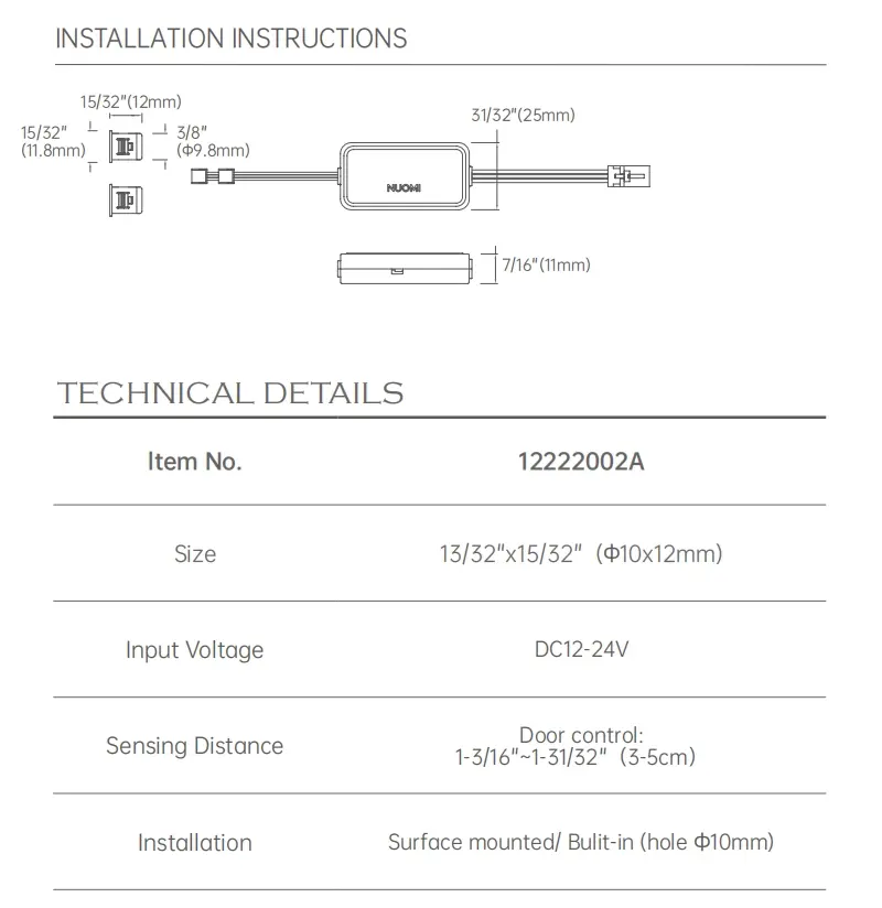 Dual-Door Control Sensor Signal Switch — kitchen & wardrobe storage hardware | N51 Living