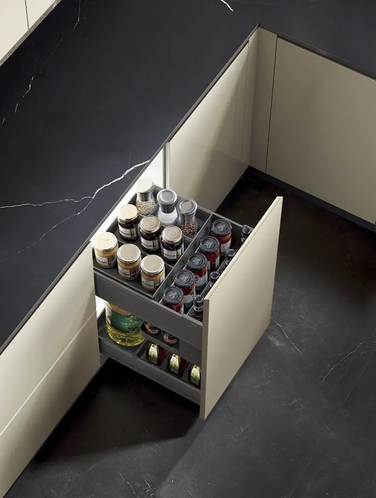 Encanto Pull-out Seasoning Basket With Slidable Drawer — kitchen & wardrobe storage hardware | N51 Living (view 1)