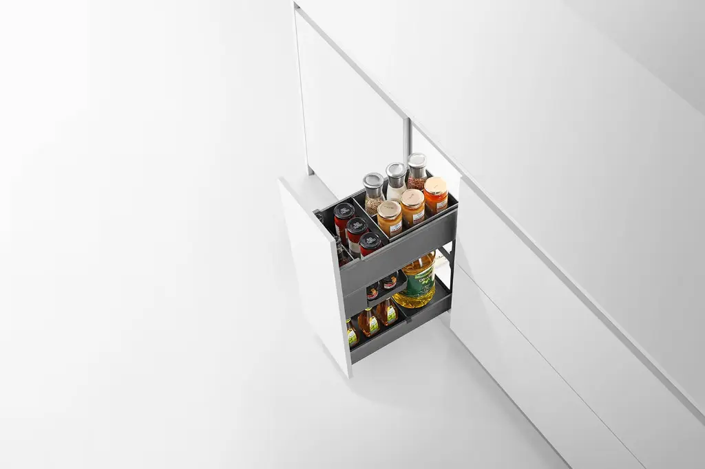 Encanto Pull-out Seasoning Basket With Slidable Drawer — kitchen & wardrobe storage hardware | N51 Living (view 3)