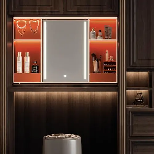 Violet Series Smart Makeup Cabinet with Mirror — kitchen & wardrobe storage hardware | N51 Living (view 1)