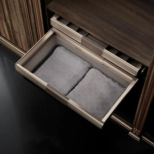 Violet Series Soft-Close Velvet Basket — kitchen & wardrobe storage hardware | N51 Living (view 1)