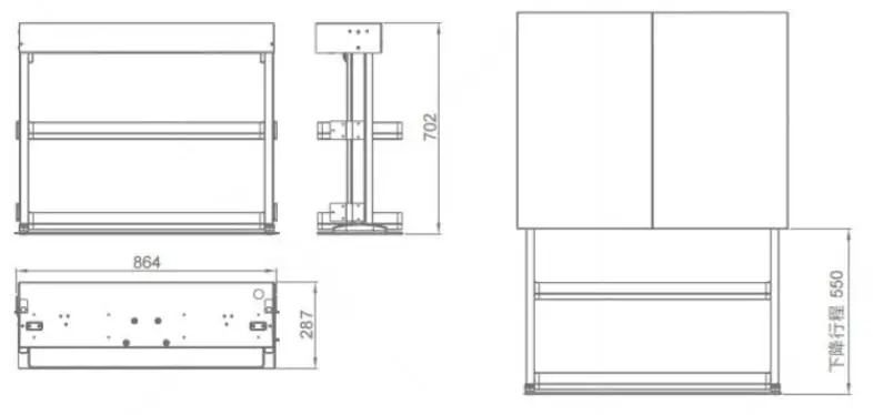Encanto Electric Lifting Unit (Hidden) — kitchen & wardrobe storage hardware | N51 Living (view 2)