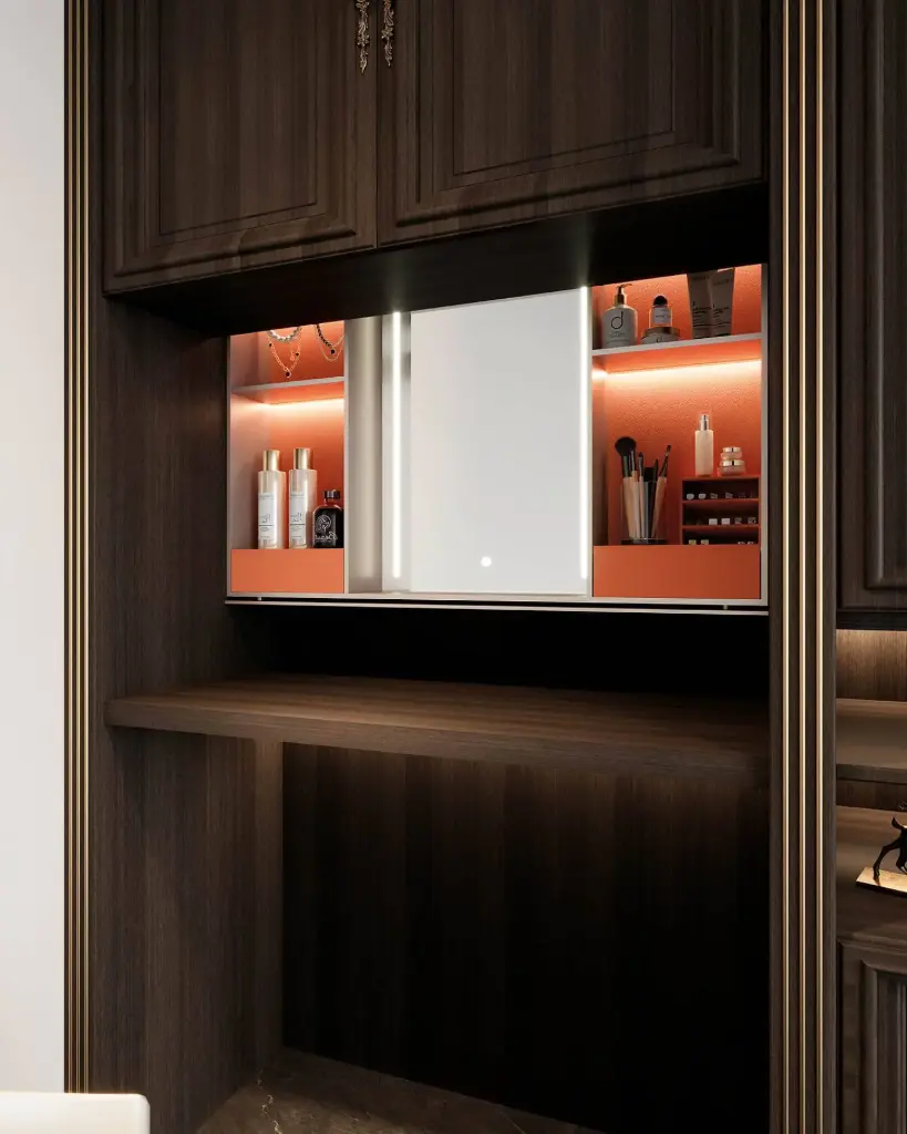 Violet Series Smart Makeup Cabinet with Mirror