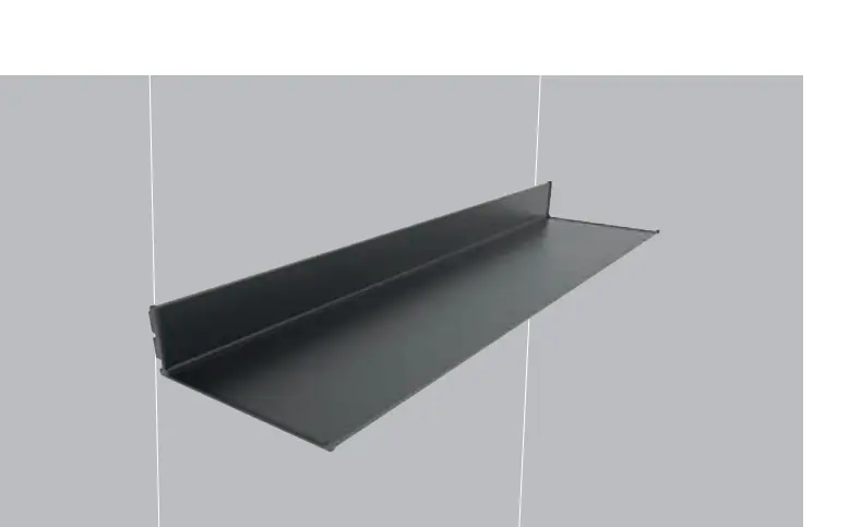 [12-22600G] *L-Shaped Wall Mounted Aluminum Shelving (Grey, 220 x 600mm)