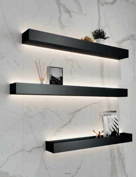 *Box-Shaped Lighting Wall Mounted Shelf